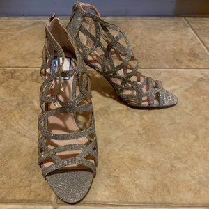 A Silver Sparkle Strap Heel Prom